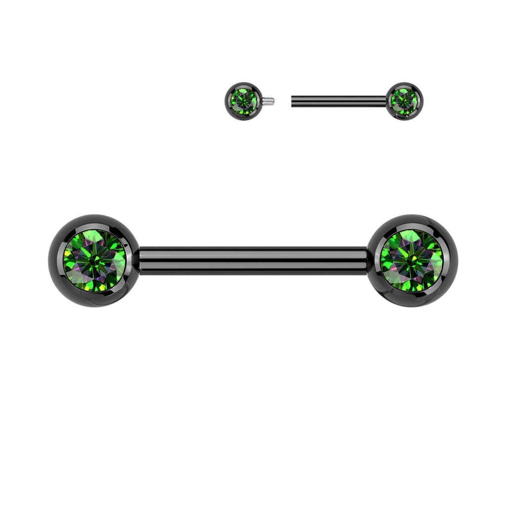14G Titanium Internally Threaded Nipple Barbell (12MM) W/ Pressed Fit